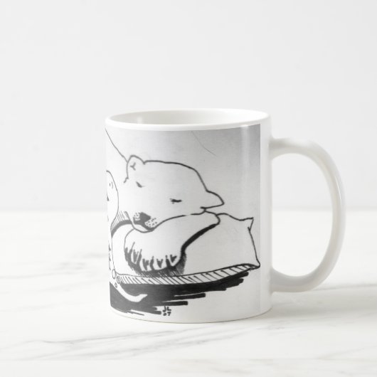 Slappolair Beer met T-Rex Koffiemok (Rechts)