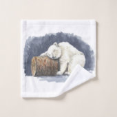 Slappolair beer, waterverf kunst bad handdoek (Wasdoekje)