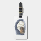 Slappolair beer, waterverf kunst bagagelabel (Voorkant verticaal)