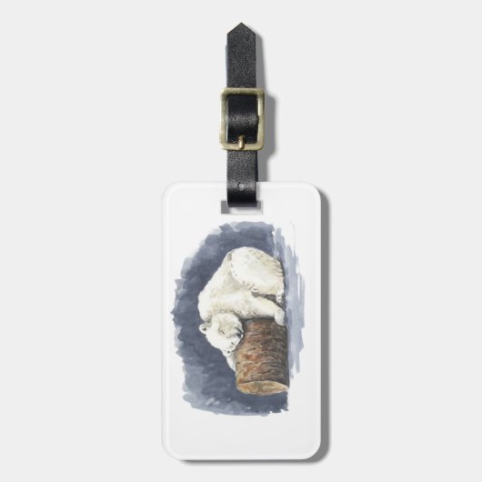 Slappolair beer, waterverf kunst bagagelabel (Voorkant verticaal)