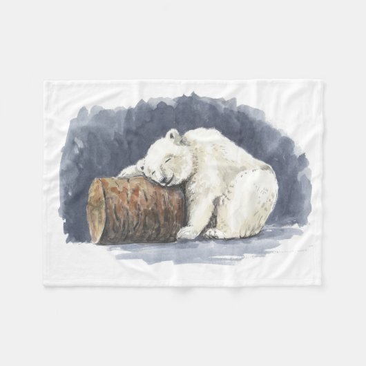 Slappolair beer, waterverf kunst fleece deken (Voorkant (Horizontaal))