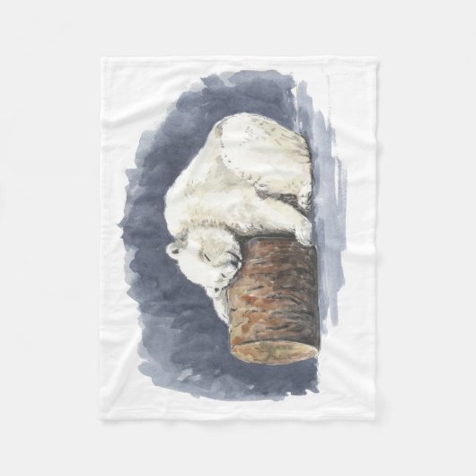 Slappolair beer, waterverf kunst fleece deken (Voorkant)