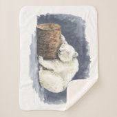 Slappolair beer, waterverf kunst sherpa deken (Voorkant)