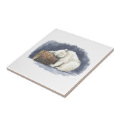 Slappolair beer, waterverf kunst tegeltje (Zijkant)