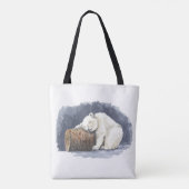 Slappolair beer, waterverf kunst tote bag (Achterkant)