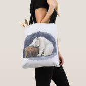 Slappolair beer, waterverf kunst tote bag (Dichtbij)