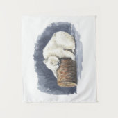 Slappolair beer, waterverf kunst wandkleed (Voorkant)