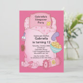 Slappover Birthday Party Kaart (Staand voorkant)