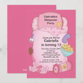 Slappover Birthday Party Kaart (Voorkant / Achterkant)