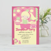 Slappover Birthday Party Kaart (Staand voorkant)