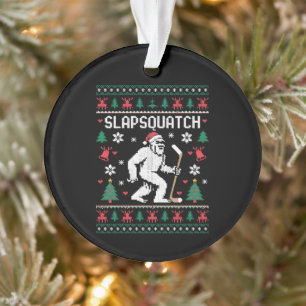 Slapsquatch Bigfoot Hockey Verschrikkelijke Kerstt Ornament