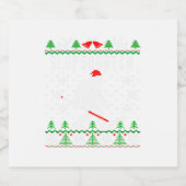 Slapsquatch Lelijke Kerst Hockey Sasquatch Bigfoo Sparkling Wijnetiket (Enkel label)