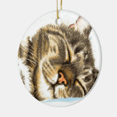 Slaptende kat keramisch ornament (Links)