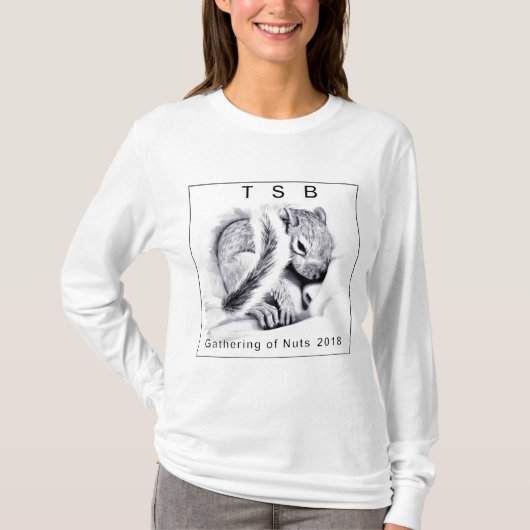 Slapy baby eekhoorn met rand t-shirt (Voorkant)