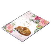 Slapy Cat Illustration Bloemenmeisje Daily Diary Notitieboek (Linkerzijde)