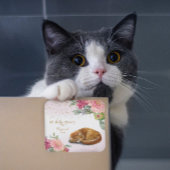 Slapy Cat Illustration Girl Baby shower Vierkante Sticker