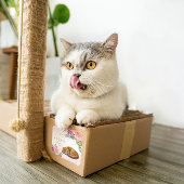 Slapy Cat Illustration Girl Baby shower Vierkante Sticker