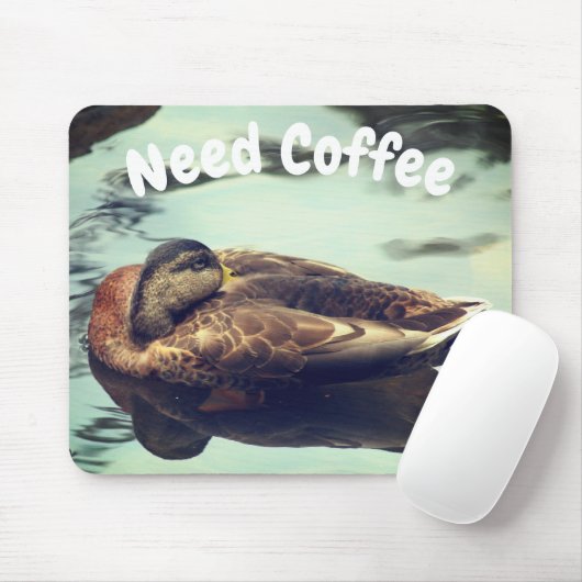 Slapy Duck heeft koffie nodig Muismat (Met muis)