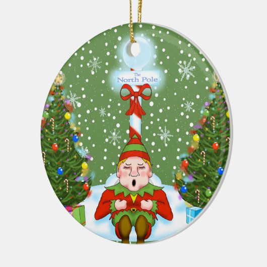 Slapy Elf kerstversiering Keramisch Ornament (Links)