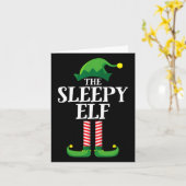 Slapy Elf Matching Family-kerstfeest Kaart (Gele Bloem)