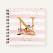 Slapy Fox Illustration Girl Simple Sketchbook Notitieboek (Voorkant)