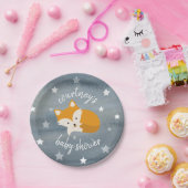 Slapy Fox Stars Waterverf Baby shower Papieren Bordje (Feest)