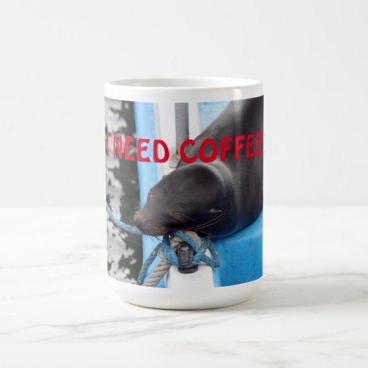 Slapy Galapagos Zee Lion heeft koffie nodig! Koffiemok (Center)