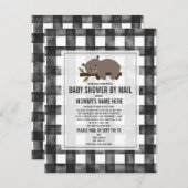 Slapy Gingham Beer Baby shower per post Kaart (Voorkant / Achterkant)