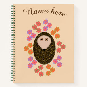 Slapy Hedgel en Flowers Spiral Notitieboek