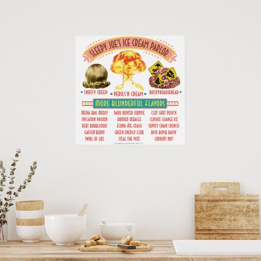 Slapy Joe's ijskap-parlor Poster (Keuken)