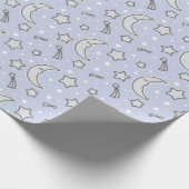 Slapy Moon - blauw omslagpapier Cadeaupapier (Hoek)