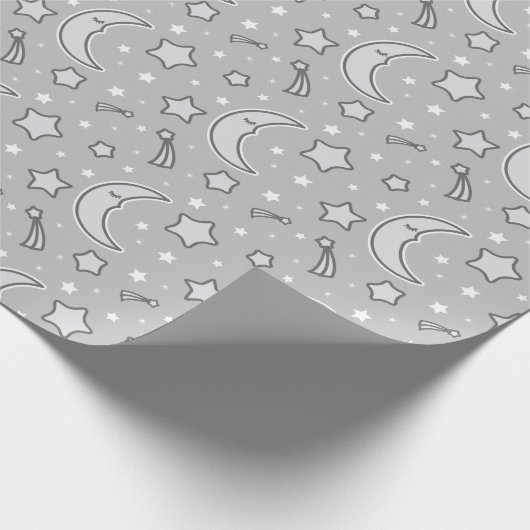 Slapy Moon - grijs omslagpapier Cadeaupapier (Hoek)