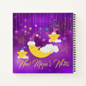 Slapy Moon & Stars Paarse Starry Sky Notitieboek (Achterkant)