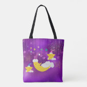 Slapy Moon & Stars Paarse Starry Sky Tote Bag (Achterkant)