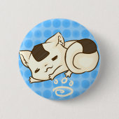 Slapy Onigiri Cat Button (blauw) (Voorkant)