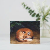 Slapy Red Fox Animal Art Briefkaart (Staand voorkant)