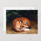 Slapy Red Fox Animal Art Briefkaart (Voorkant / Achterkant)