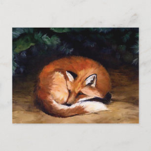 Slapy Red Fox Animal Art Briefkaart