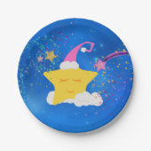 Slapy Star Blue Starry Sky Papieren Bordje (Voorkant)