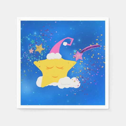 Slapy Star Blue Starry Sky Servetten (Voorkant)