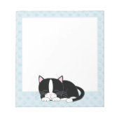 Slapy Tuxedo Cat {blauw} Notitieblok (Voorkant)