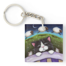 Slapy Tuxedo Cat met muizen en schapen | Fantasy