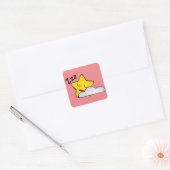 Slapy Yellow Star-Sticker Vierkante Sticker (Envelop)