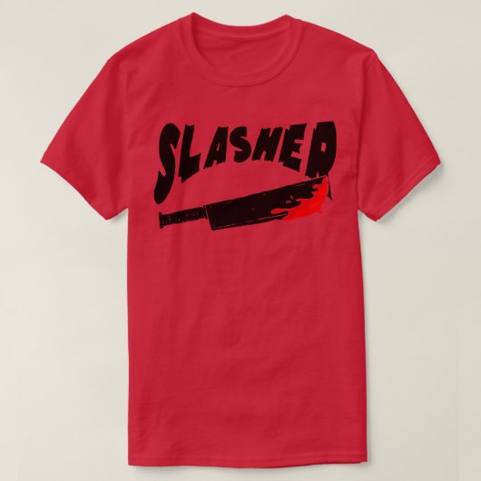 Slasher groot mes met bloed horror killer 1 t-shirt (Design voorkant)