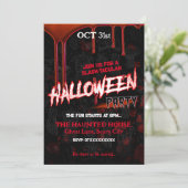 Slasher Halloween uitnodiging (Staand voorkant)