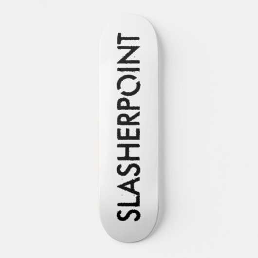 SLASHERPOINT™ Merk Zwarte & Witte Skateboard Deck (Voorkant)
