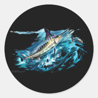 Slashing Marlin Springen met tonijn Ronde Sticker