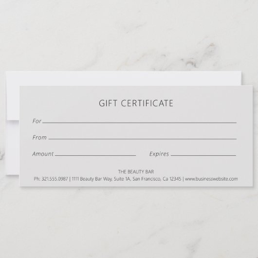 Slate Abstract Flower Elegant Cadeaubon (Achterkant)