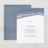 Slate Blauwe Ombre Watercolor Trouwkaart Bijlage (Voorkant / Achterkant)
