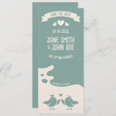 Slate Blauwe Vogelzang Save The Date (Voorkant / Achterkant)